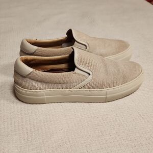 Sofie D'Hoore neutral canvas slip-on platform sneakers Sz 9